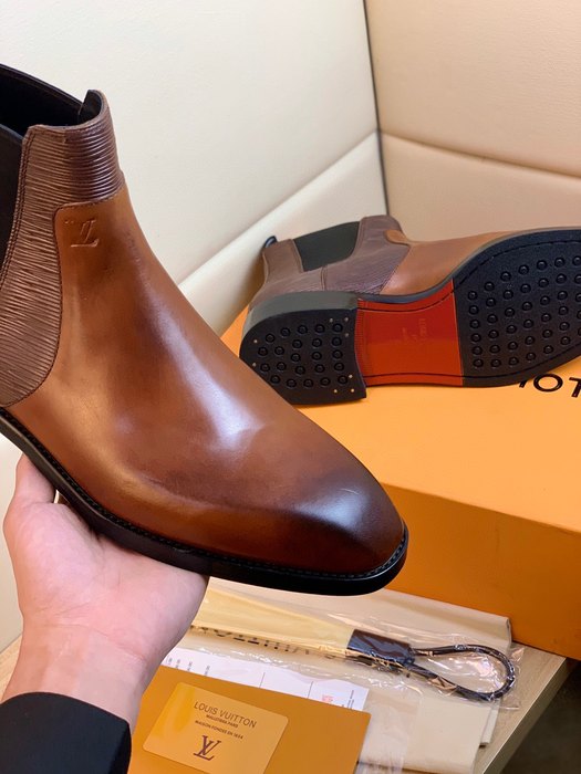 Shoes Louis Vuitton Chelsea Boots Brown 003
