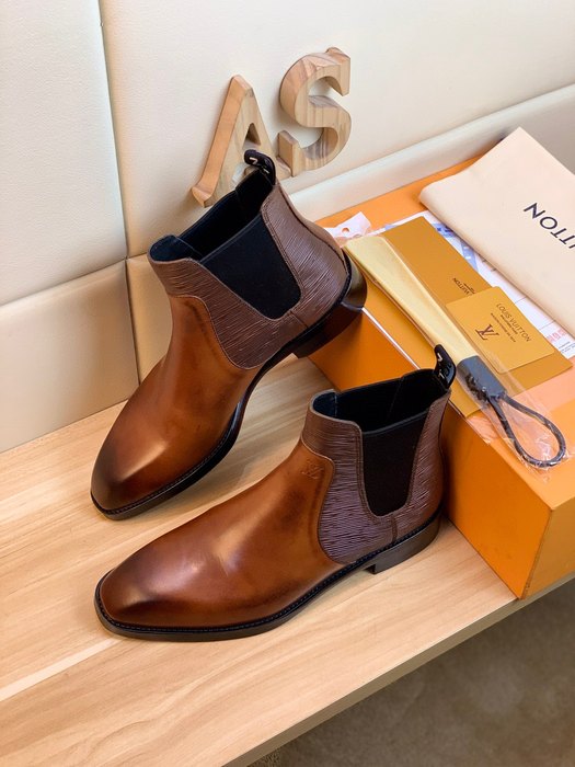 Shoes Louis Vuitton Chelsea Boots Brown 003