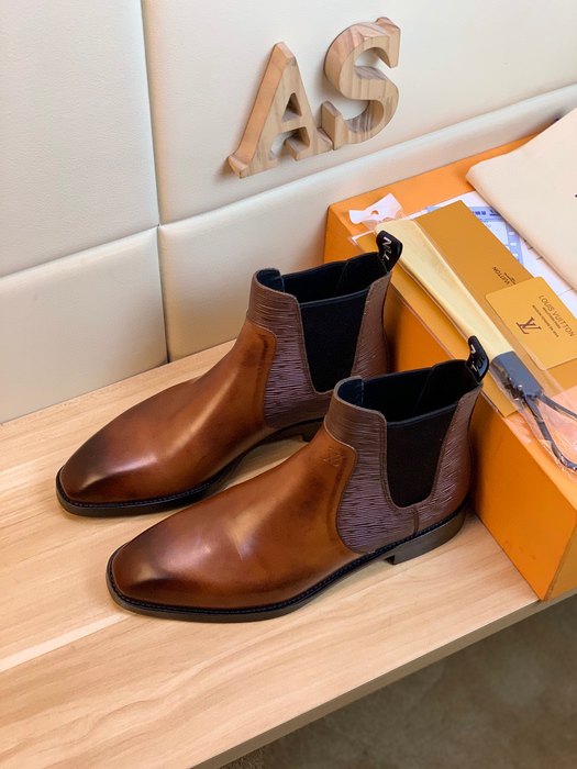 Shoes Louis Vuitton Chelsea Boots Brown 003