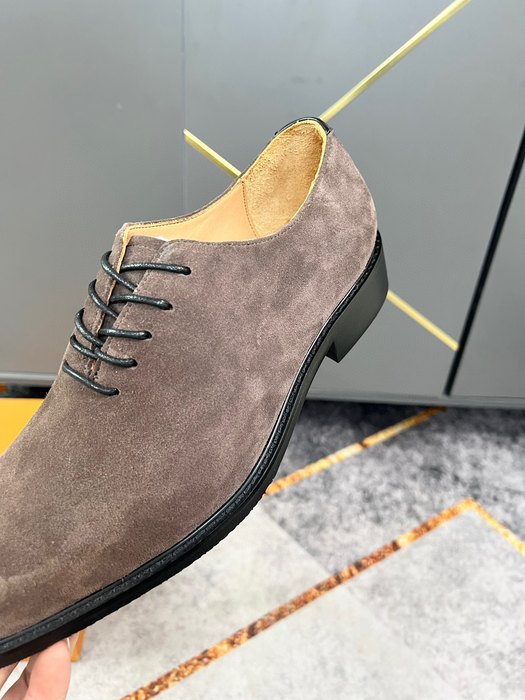Shoes Louis Vuitton business casual suede lace up Brown