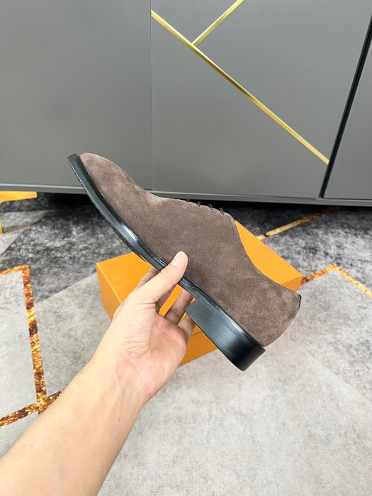 Shoes Louis Vuitton business casual suede lace up Brown