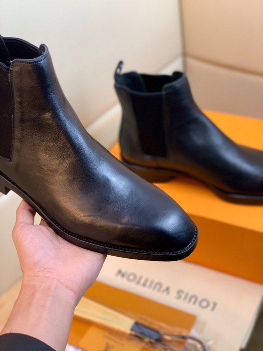 Shoes Louis Vuitton business high top leather boots Black