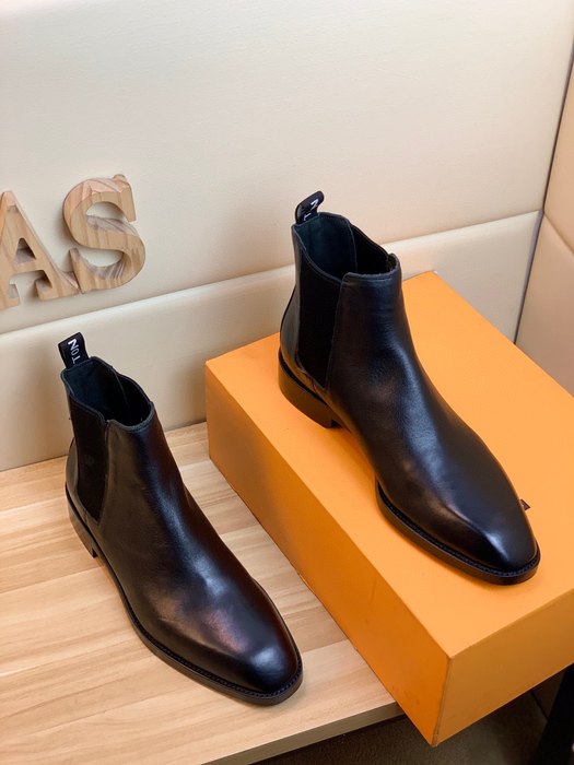 Shoes Louis Vuitton business high top leather boots Black