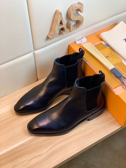 Shoes Louis Vuitton business high top leather boots Black