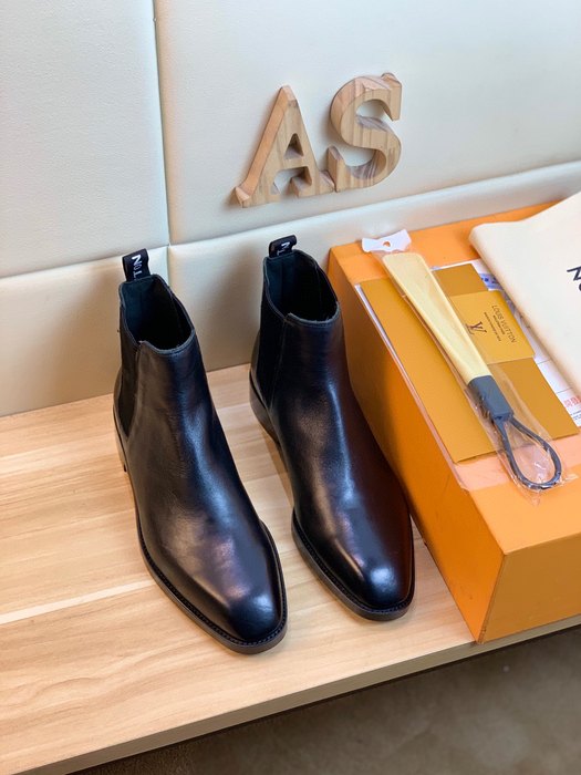 Shoes Louis Vuitton business high top leather boots Black