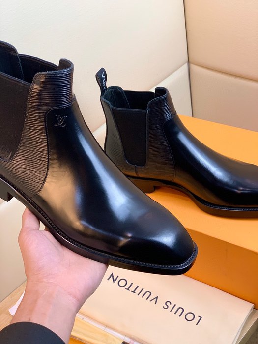 Shoes Louis Vuitton business high top leather shoes Black