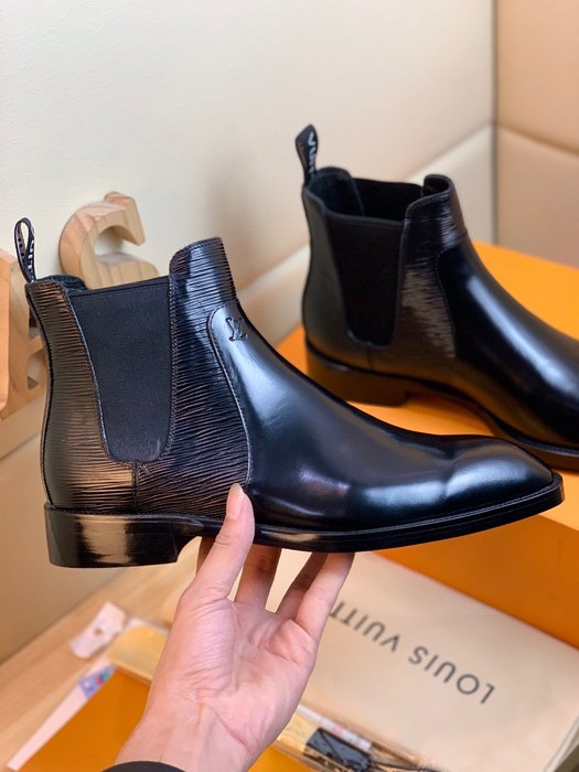 Shoes Louis Vuitton business high top leather shoes Black