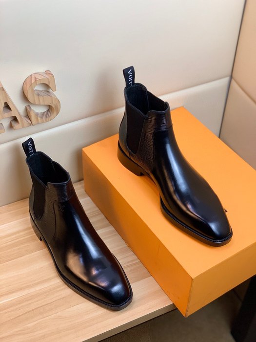 Shoes Louis Vuitton business high top leather shoes Black