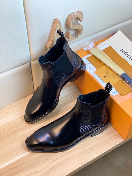 Shoes Louis Vuitton business high top leather shoes Black