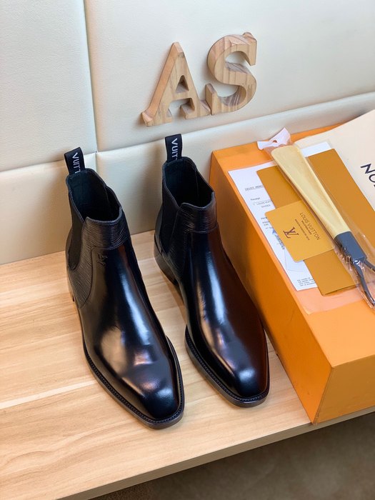 Shoes Louis Vuitton business high top leather shoes Black