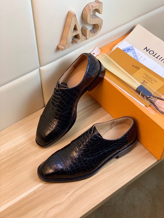 Shoes Louis Vuitton business leather lace up Black