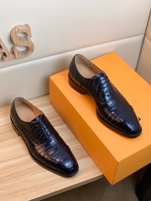 Shoes Louis Vuitton business leather lace up Black