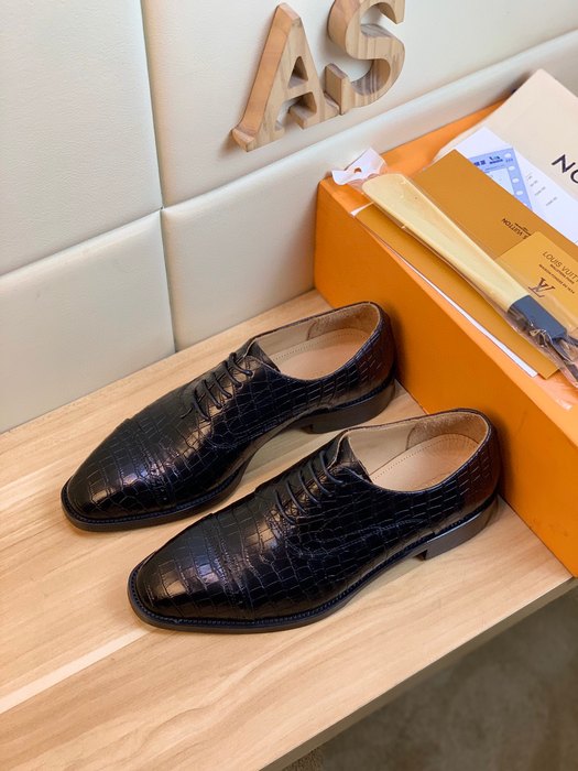 Shoes Louis Vuitton business leather lace up Black