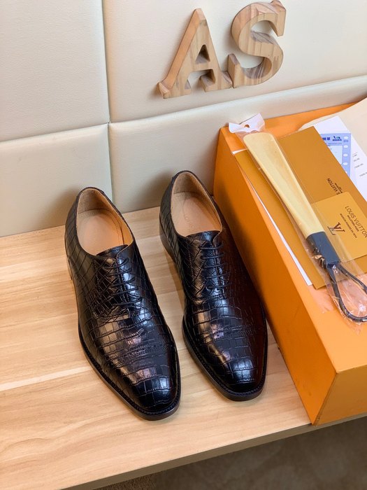 Shoes Louis Vuitton business leather lace up Black