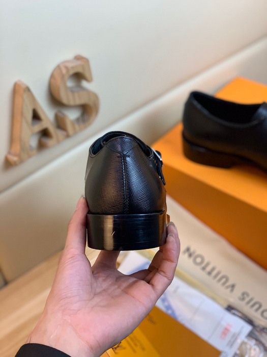 Shoes Louis Vuitton double monk strap leather shoes Black