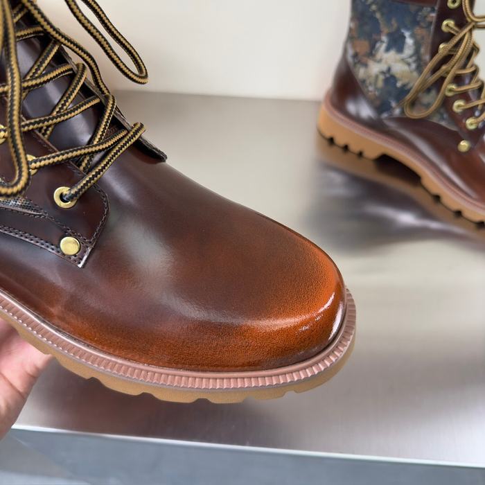 Shoes Louis Vuitton high top casual boots Brown 001