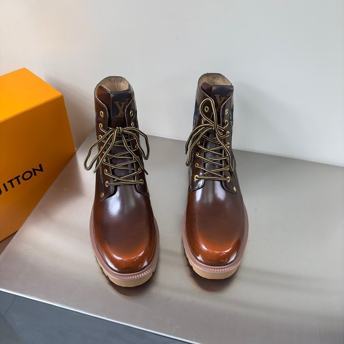Shoes Louis Vuitton high top casual boots Brown 001