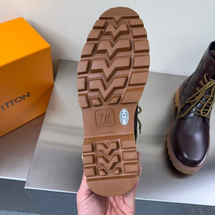 Shoes Louis Vuitton high top casual boots Brown 002