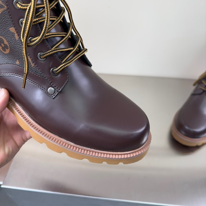 Shoes Louis Vuitton high top casual boots Brown 002