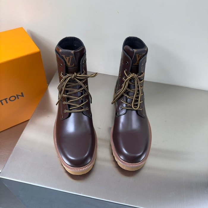 Shoes Louis Vuitton high top casual boots Brown 002