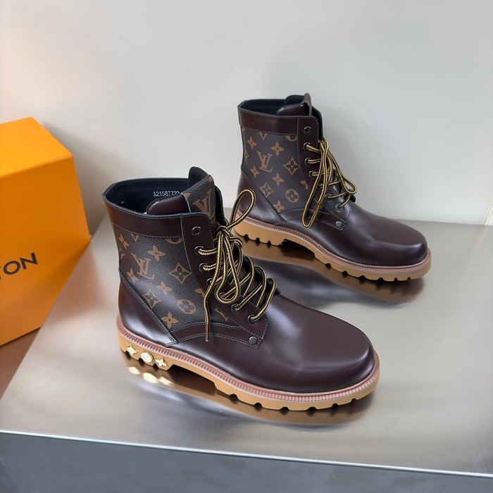Shoes Louis Vuitton high top casual boots Brown 002