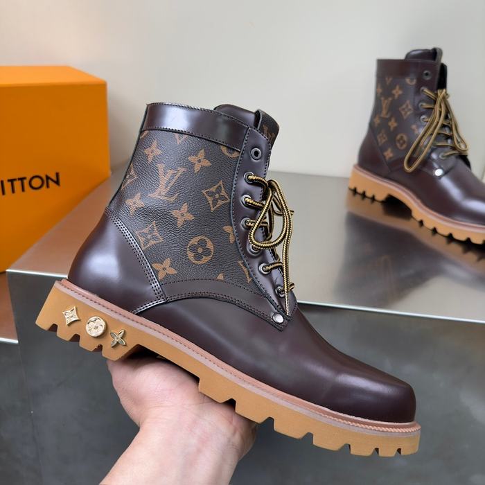 Shoes Louis Vuitton high top casual boots Brown 002