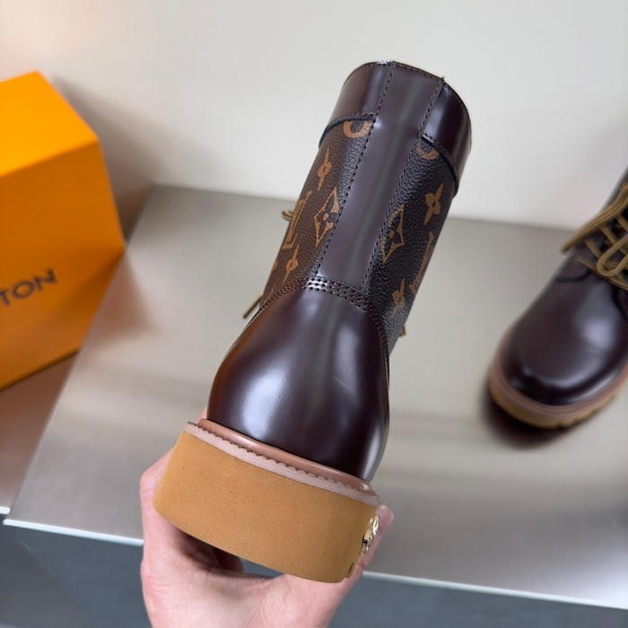 Shoes Louis Vuitton high top casual boots Brown 002