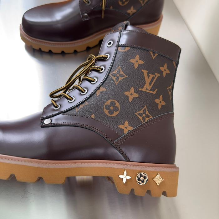 Shoes Louis Vuitton high top casual boots Brown 002