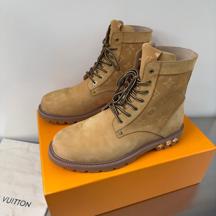 Shoes Louis Vuitton high top casual boots Tan 001