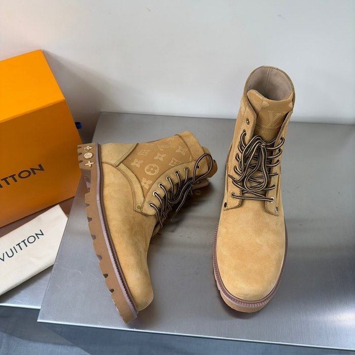 Shoes Louis Vuitton high top casual boots Tan 001