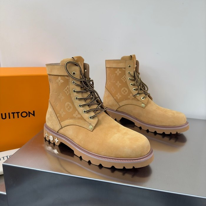 Shoes Louis Vuitton high top casual boots Tan 001