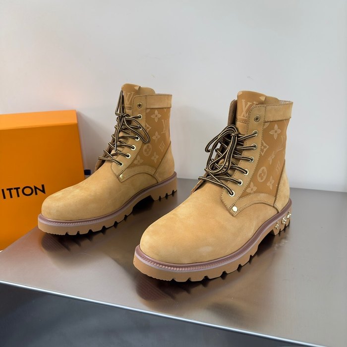 Shoes Louis Vuitton high top casual boots Tan 001