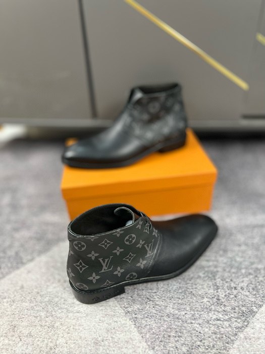 Shoes Louis Vuitton high top leather boots Black