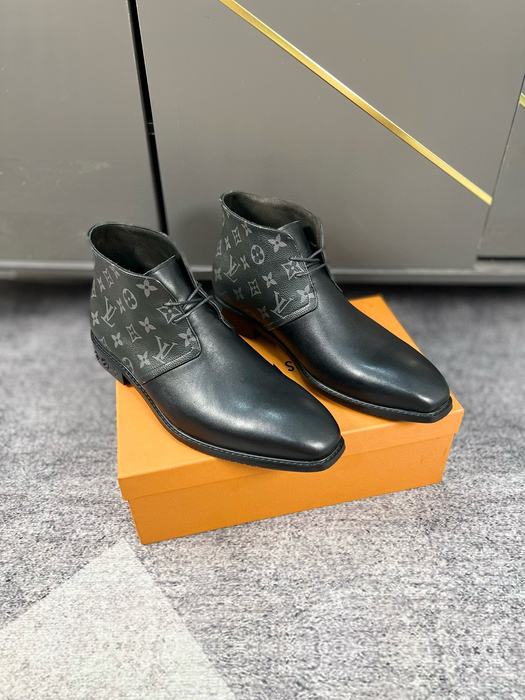 Shoes Louis Vuitton high top leather boots Black