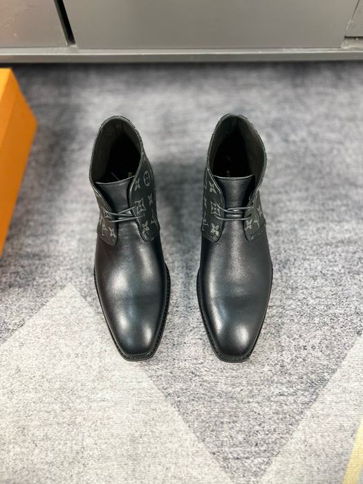 Shoes Louis Vuitton high top leather boots Black