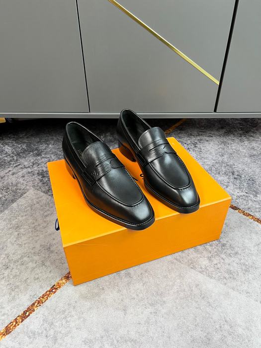 Shoes Louis Vuitton men's business casual leather shoes Black