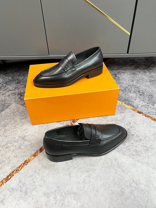 Shoes Louis Vuitton men's business casual leather shoes Black