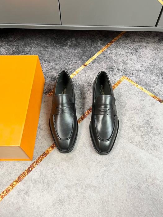 Shoes Louis Vuitton men's business casual leather shoes Black