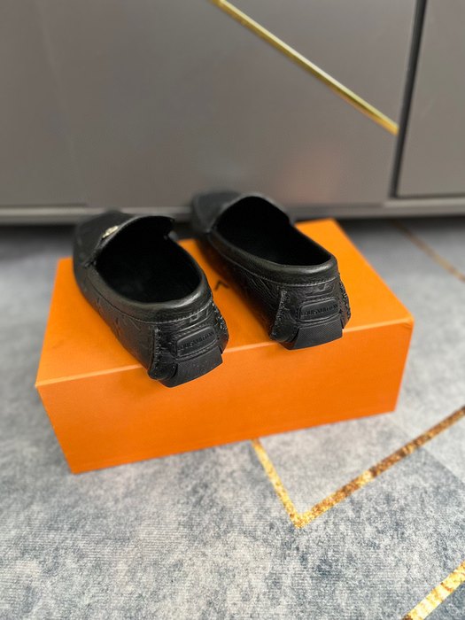 Shoes Louis Vuitton men's driving shoes Black 001