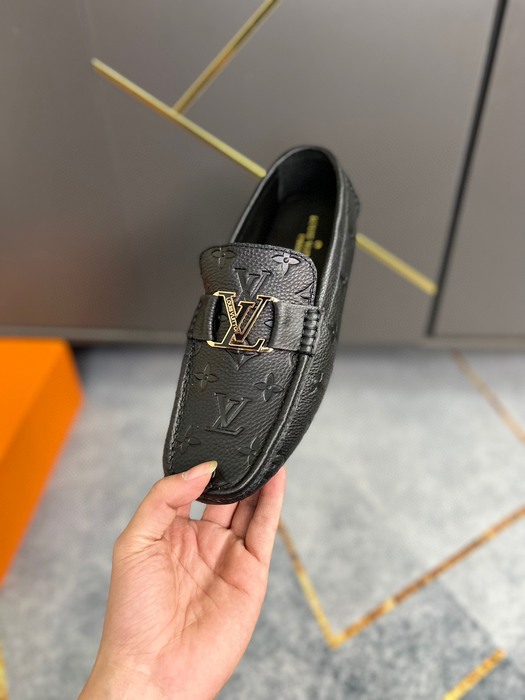 Shoes Louis Vuitton men's driving shoes Black 001