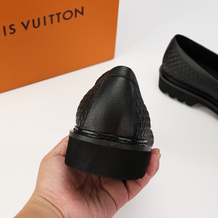 Shoes Louis Vuitton woven leather loafer Black