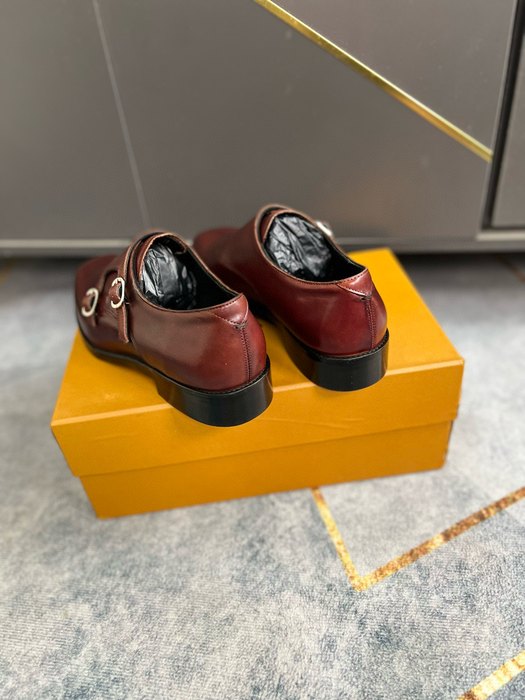 Shoes double monk strap shoes Brown