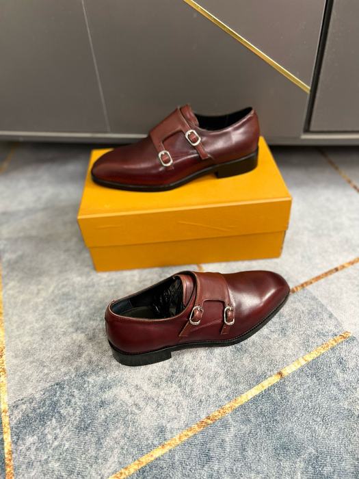 Shoes double monk strap shoes Brown