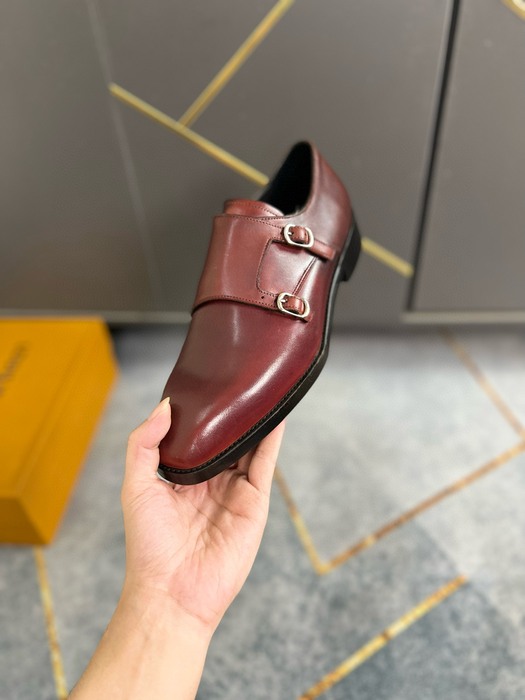 Shoes double monk strap shoes Brown