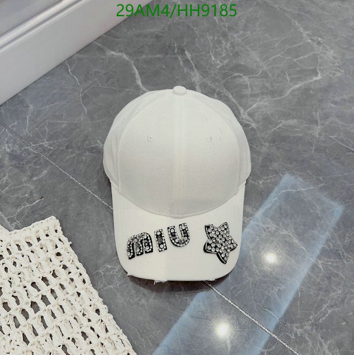 Yupoo miumiu hat baseball black white text HH9185