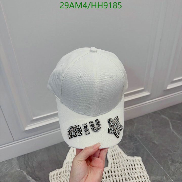 Yupoo miumiu hat baseball black white text HH9185