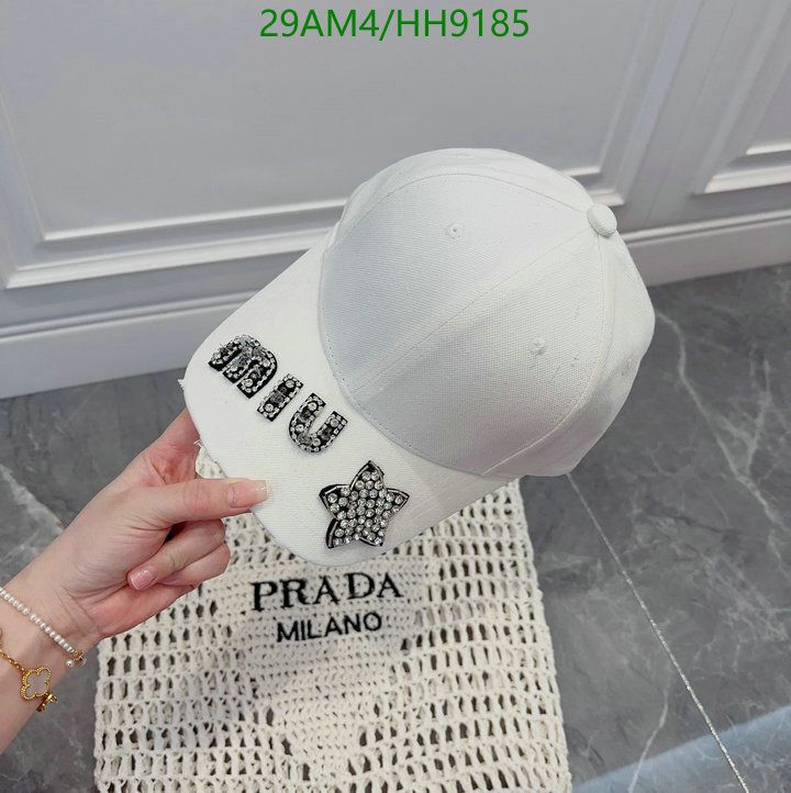 Yupoo miumiu hat baseball black white text HH9185