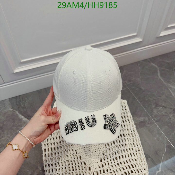 Yupoo miumiu hat baseball black white text HH9185