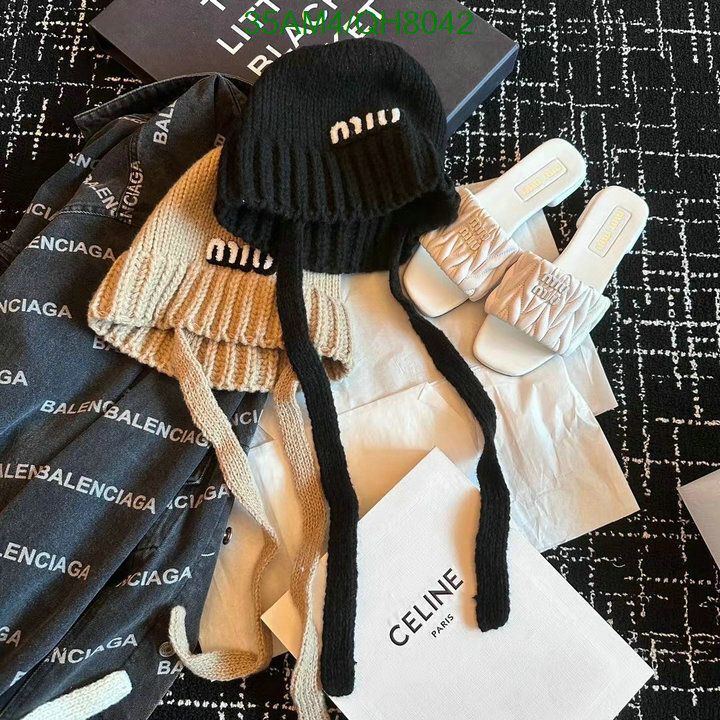 Yupoo miumiu hat beanie black stripe QH8042