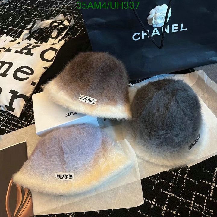 Yupoo miumiu hat bucket beige stripe UH337